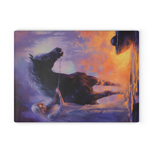 Horse Cutting Board glass charcuterie cheese board serving board witch witchcraft fantasy fairy wizard dungeons and dragons mystic wicca