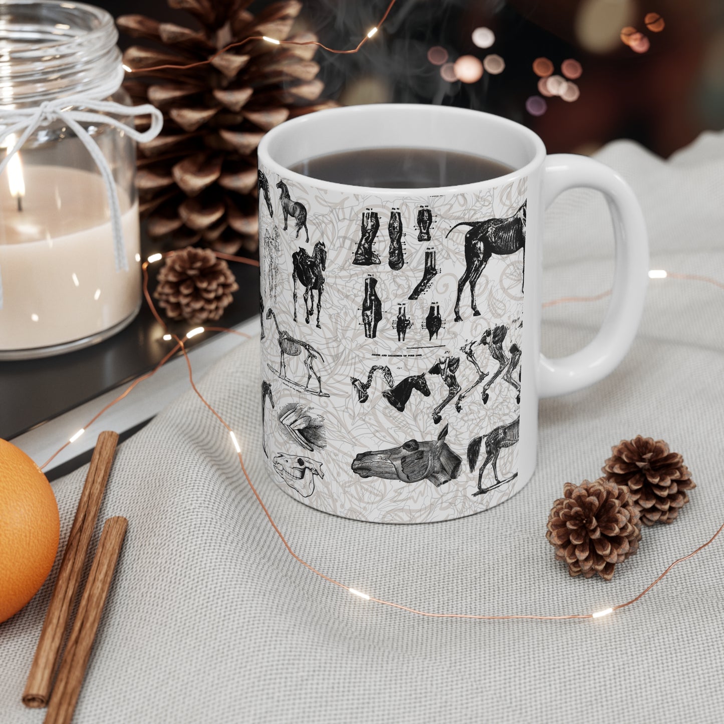 Horse Ceramic Mug 11oz Horse anatomy veterinary medicine Student medical oddity oddities science mad scientist Vintage Horse illustration