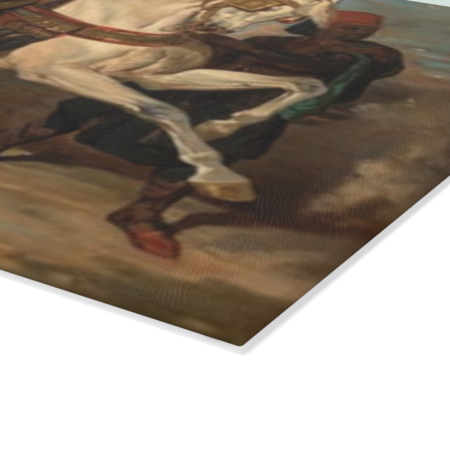 Antique Arabian Horse Glass Cutting Board charcuterie board cheese platter Arab Bedouin art equestrian art vintage equine art horse gift