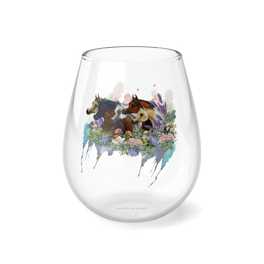 Arabian Wine Glass, stemless 11.75oz gift for trainer, friend, mom, aunt, daughter, equestrian, horse girl vibes, horse wine glass, fine art