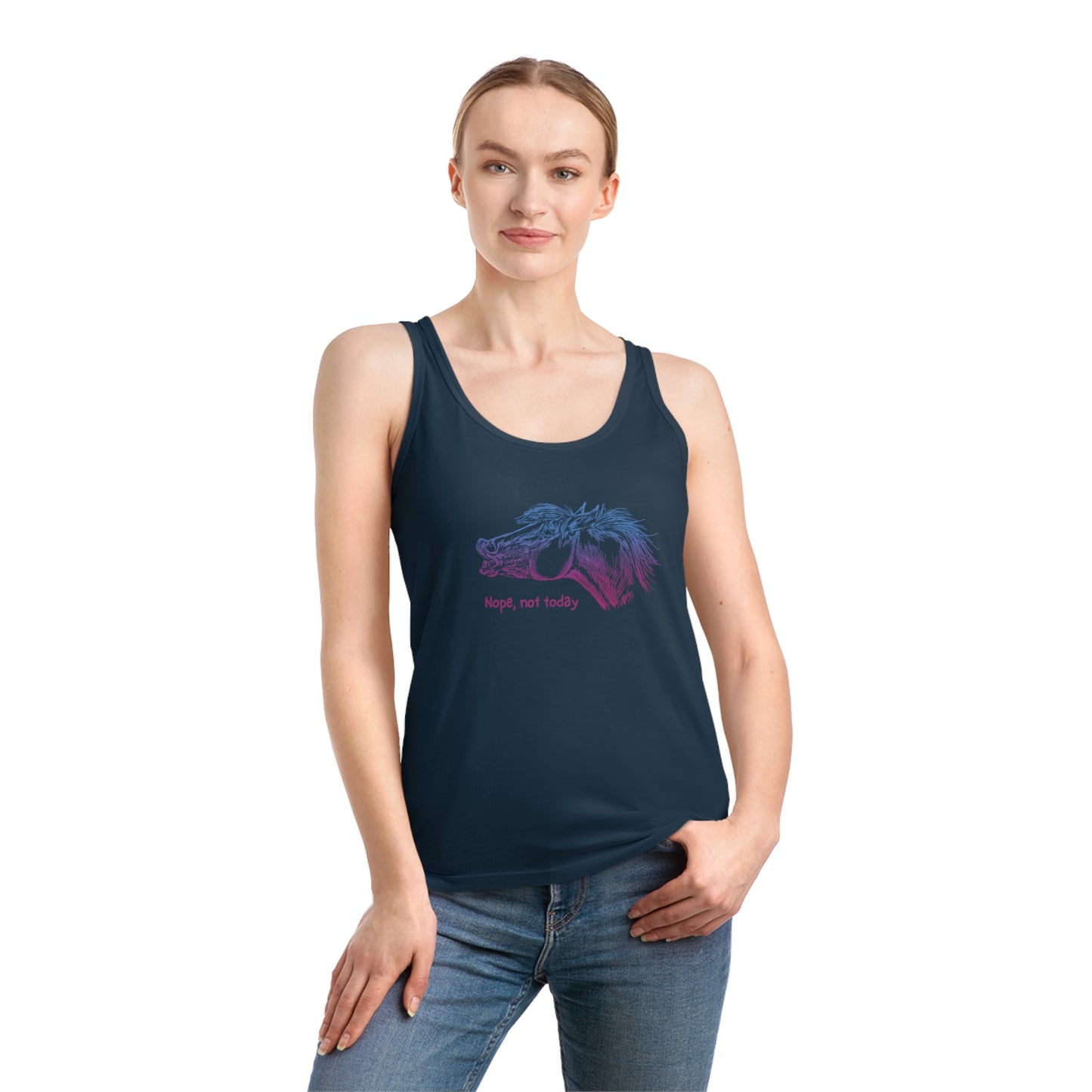 Nope, Not Today Funny Horse Shirt Women's Tank Top