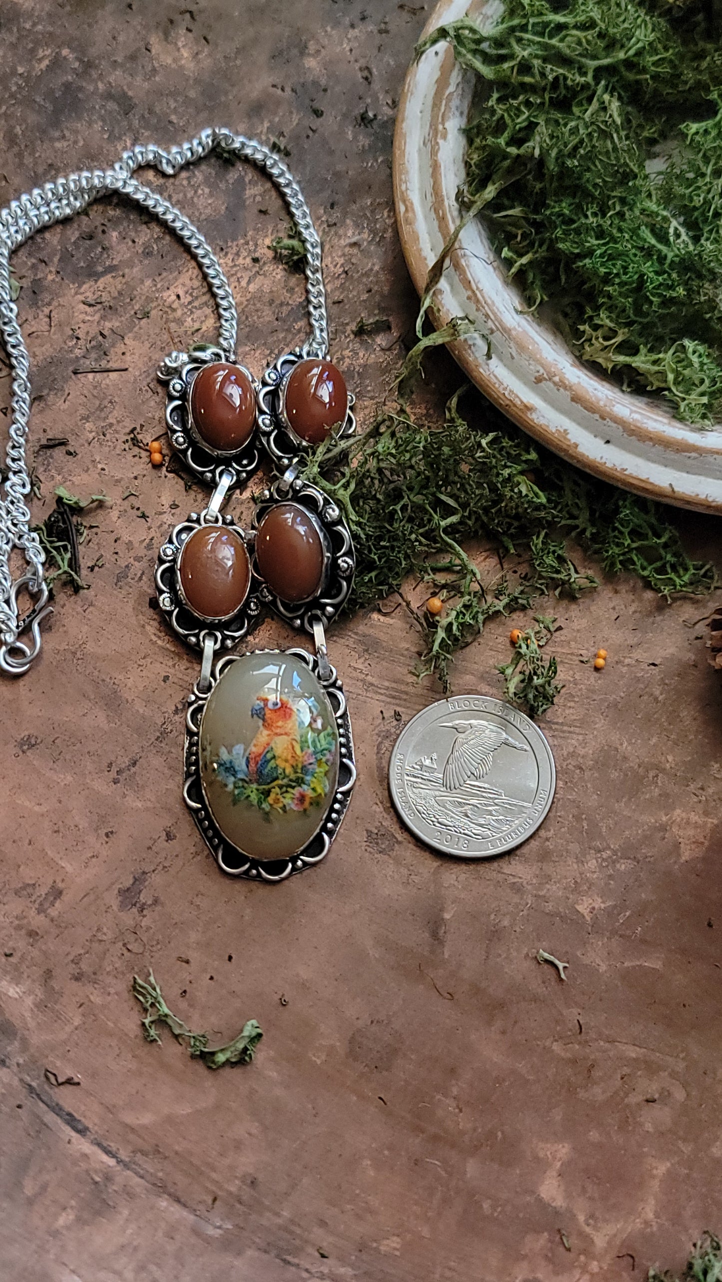 Sun Conure Parrot Necklace