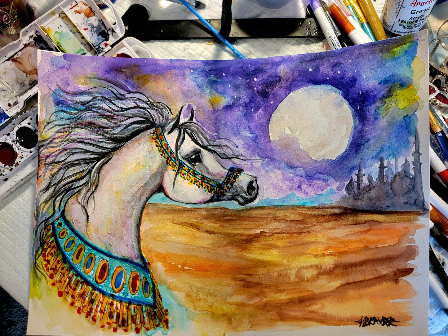 Original Arabian Horse Watercolor painting