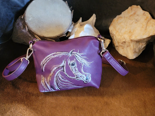 Cute mini handbag shoulder bag cross body Arabian Horse purse