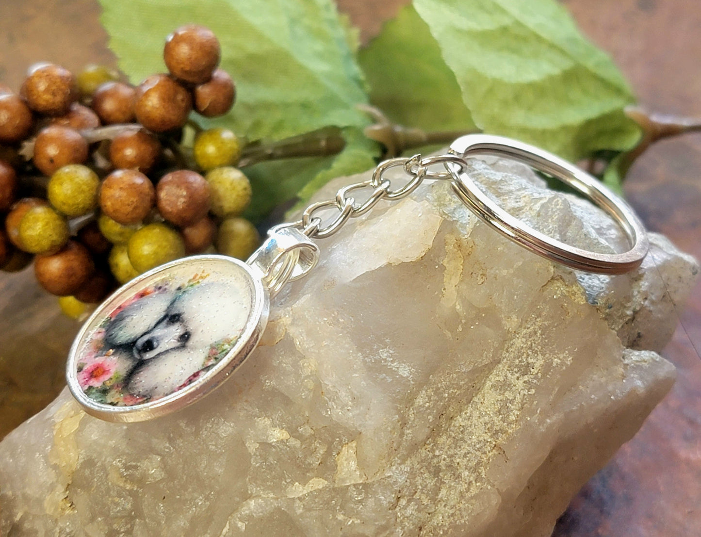 Poodle Dog standard poodle toy keychain key fob