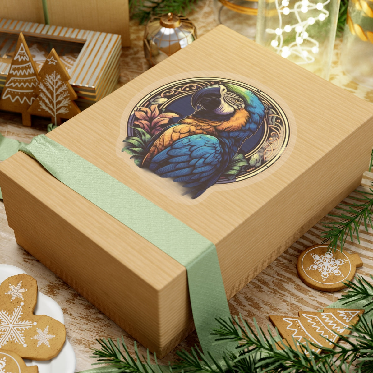 Macaw Parrot Sticker Kiss-Cut Sticker Single Sticker Bird Wildlife Tropical bird parrot painting parrot art wild rain forest Bird lover