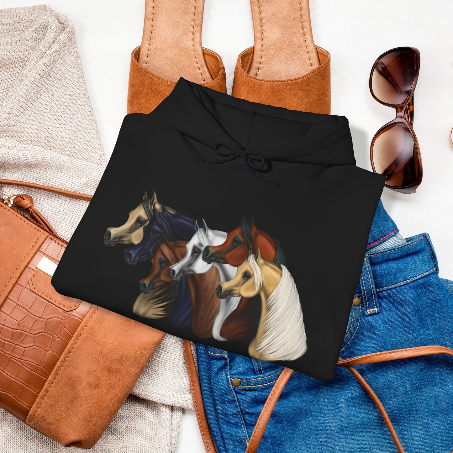 Horse Hoodie Sweatshirt Arabian horses unisex sweater barn shirt womens top horse shirt gift for horse owner trainer veterinarian tech