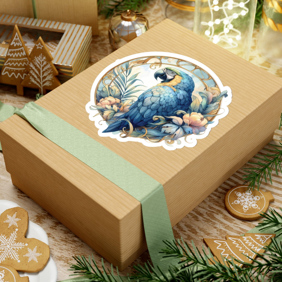 Macaw Parrot Sticker Kiss-Cut Sticker Single Sticker Bird Wildlife Tropical bird parrot painting parrot art wild rain forest Bird lover