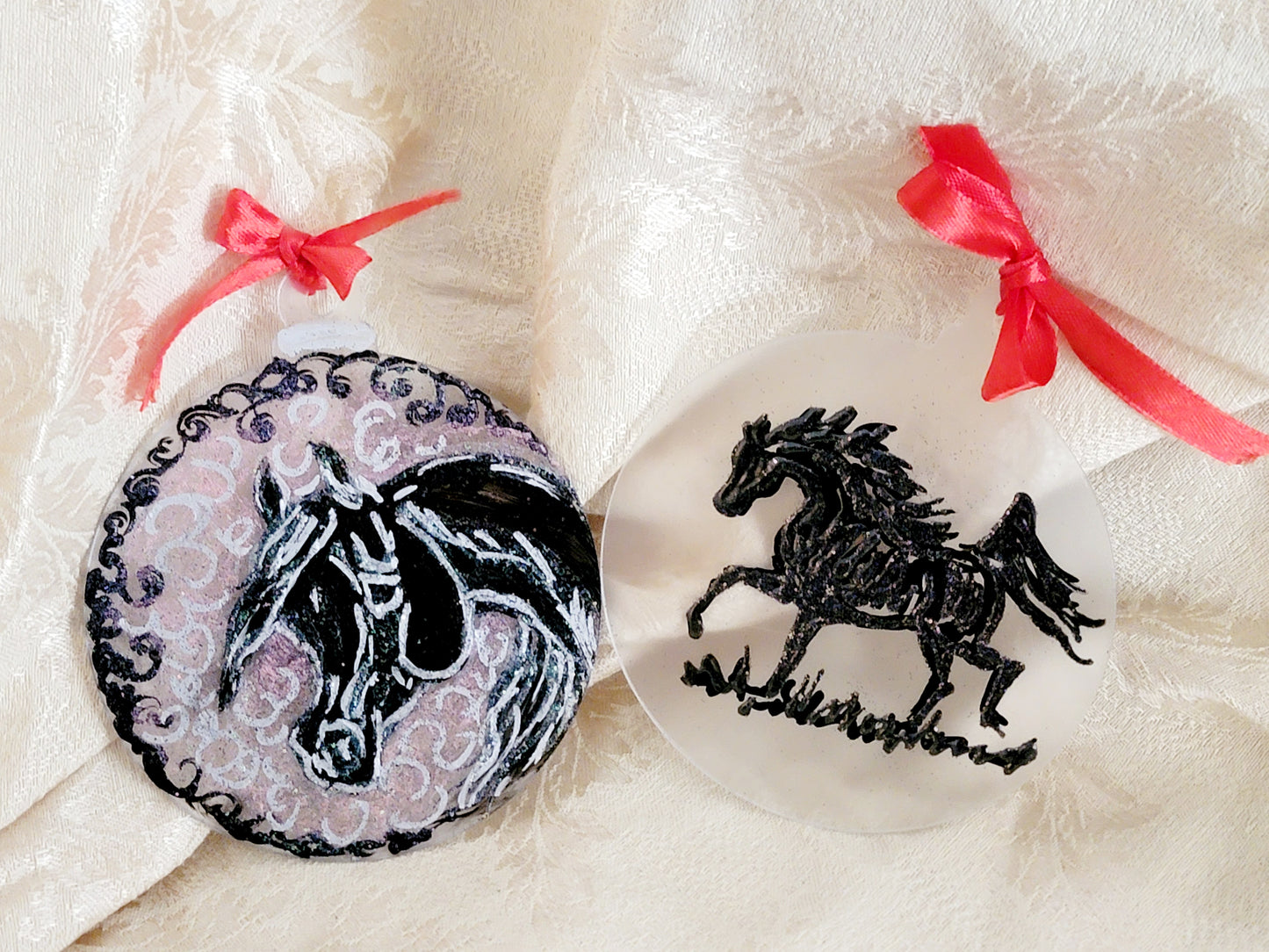 Hand painted Arabian Horse ornaments