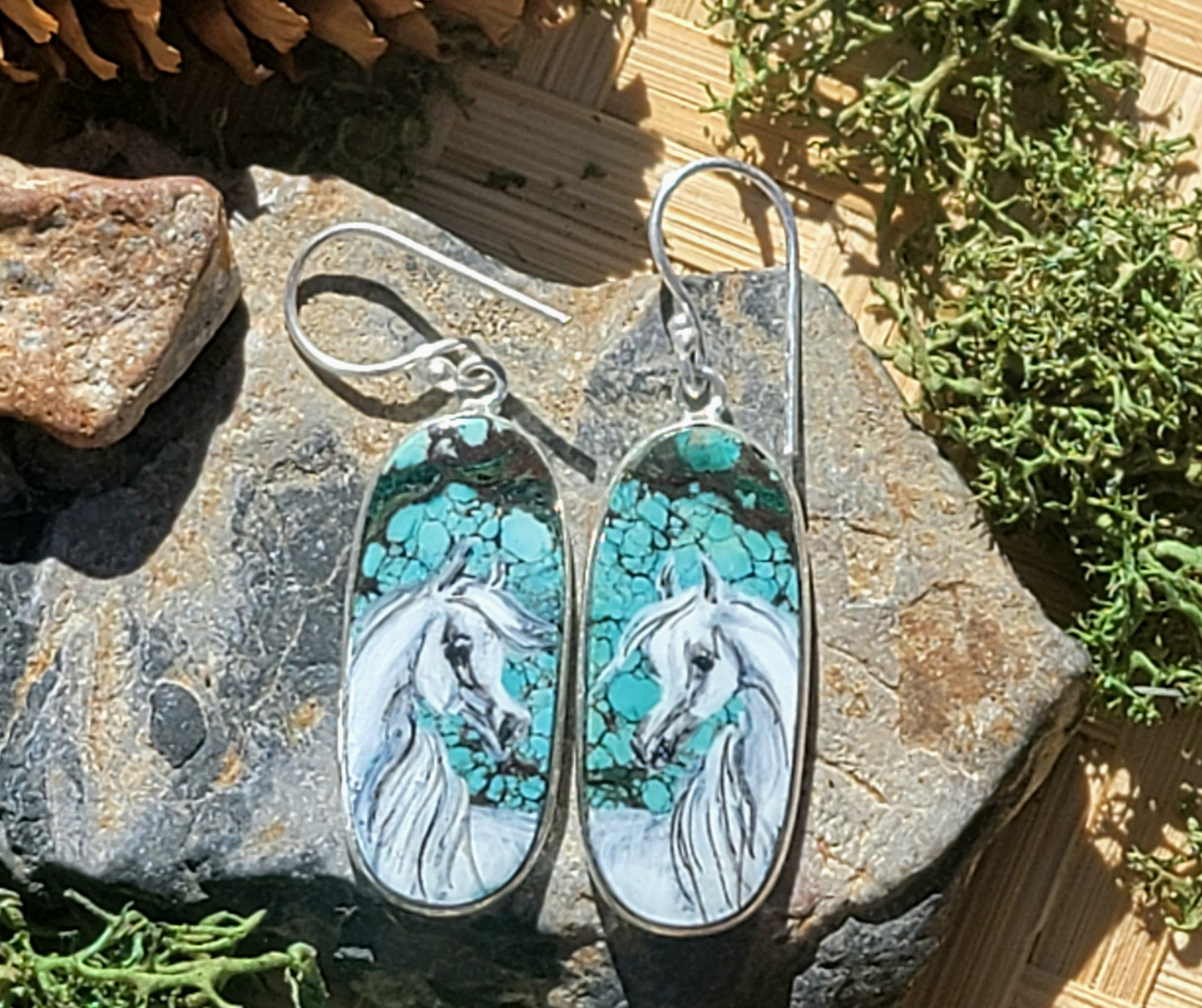 Arabian Horse hand painted Earrings