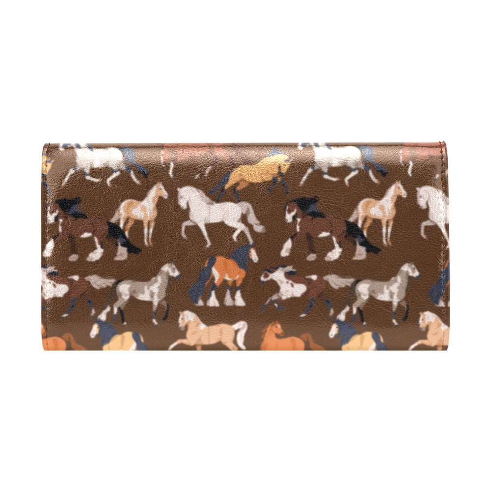 Horse breeds brown wallet Women's Flap Wallet