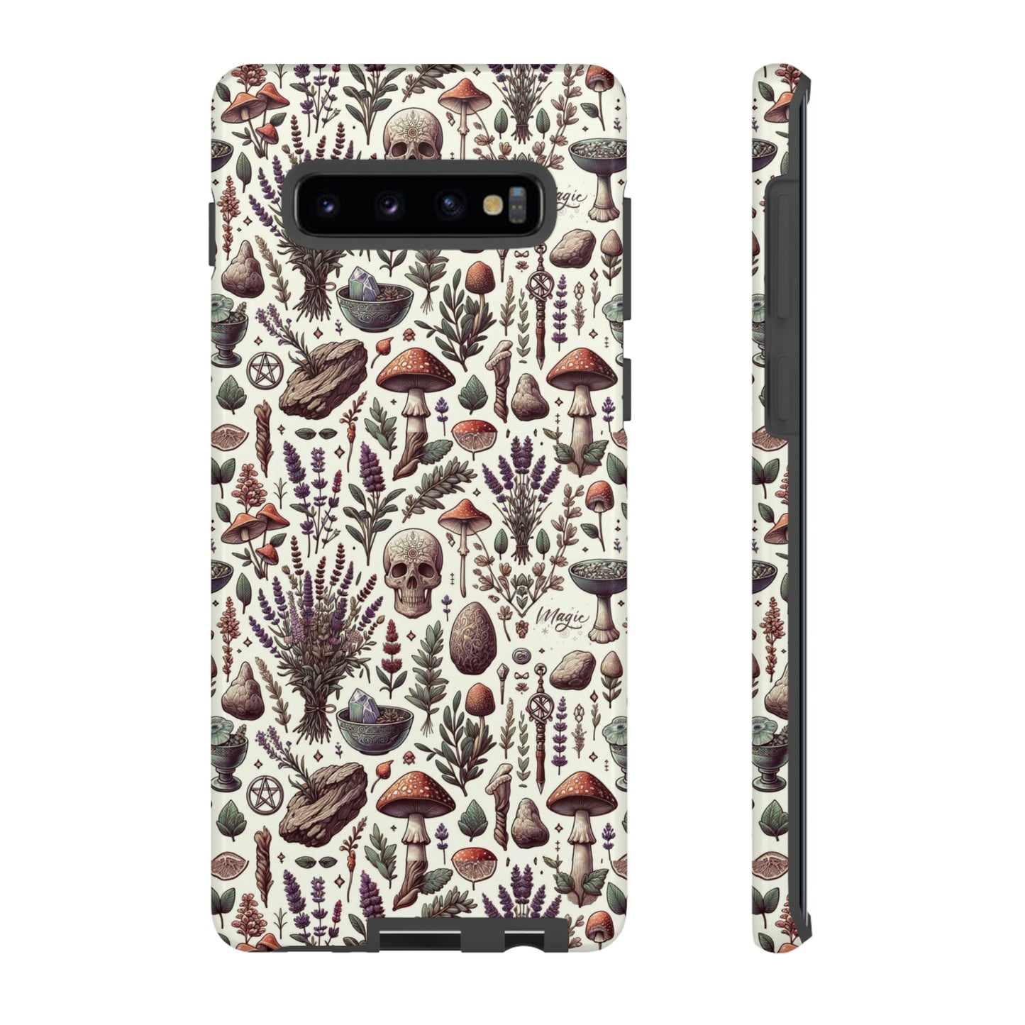 Witchcraft phone case Tough Cases iPhone 15, 14, 13, cell phone case custom phone case metaphysical herbs lavender wild mushrooms goblincore