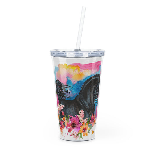 Plastic Tumbler with Straw