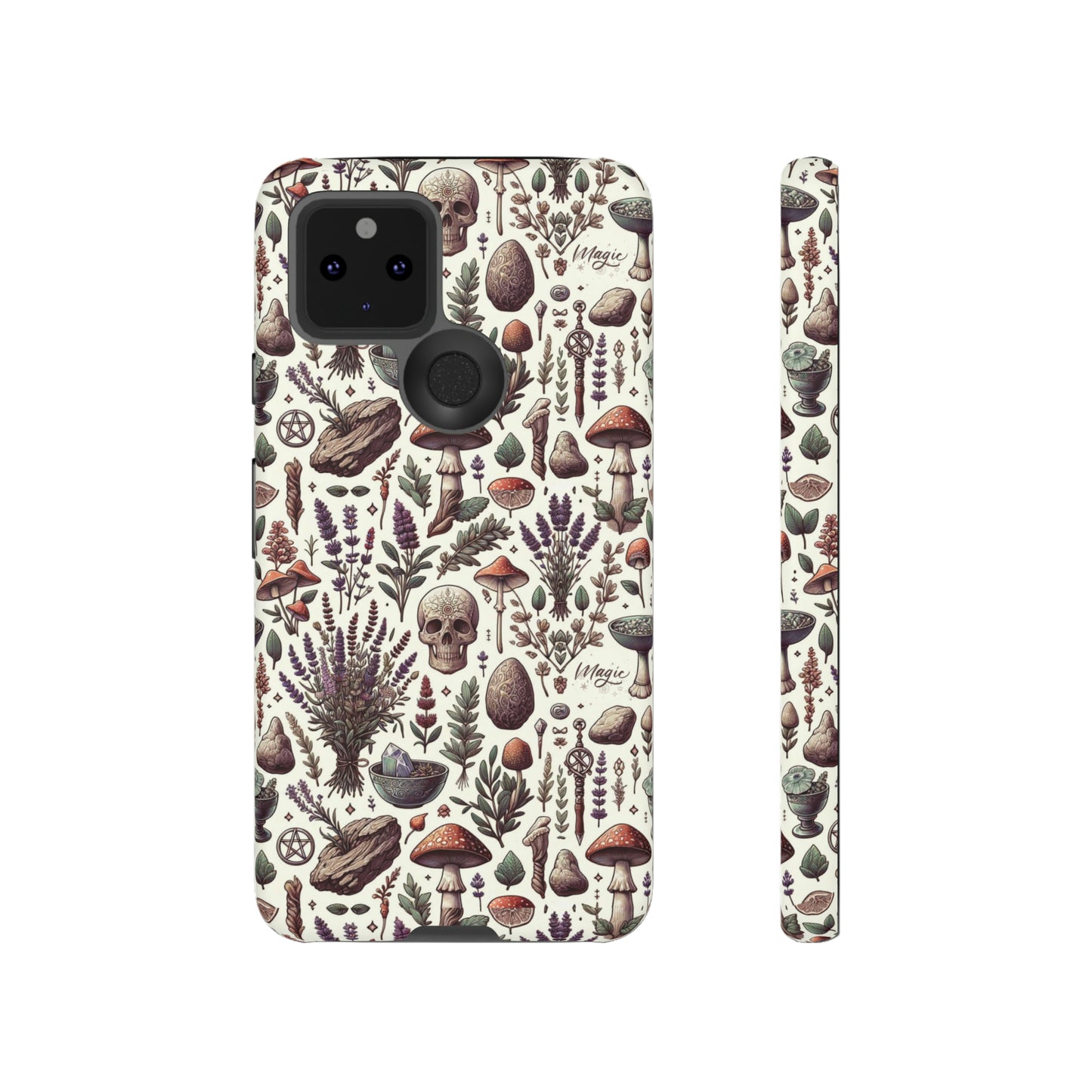 Witchcraft phone case Tough Cases iPhone 15, 14, 13, cell phone case custom phone case metaphysical herbs lavender wild mushrooms goblincore