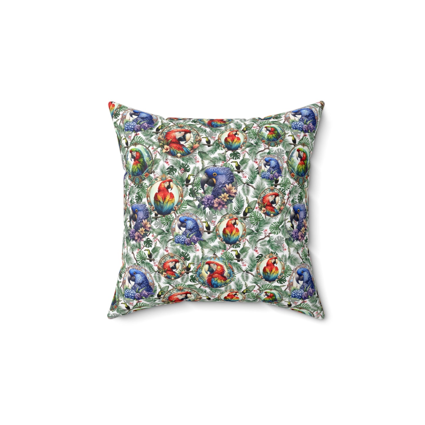 Beautiful Macaw Parrot Spun Polyester Square Throw Pillow