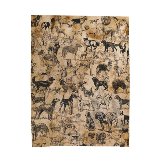 Dog Lover Blanket velveteen plush light throw blanket incredible vintage ephemera dog mamma blanket fur baby dog decor breeds of dogd