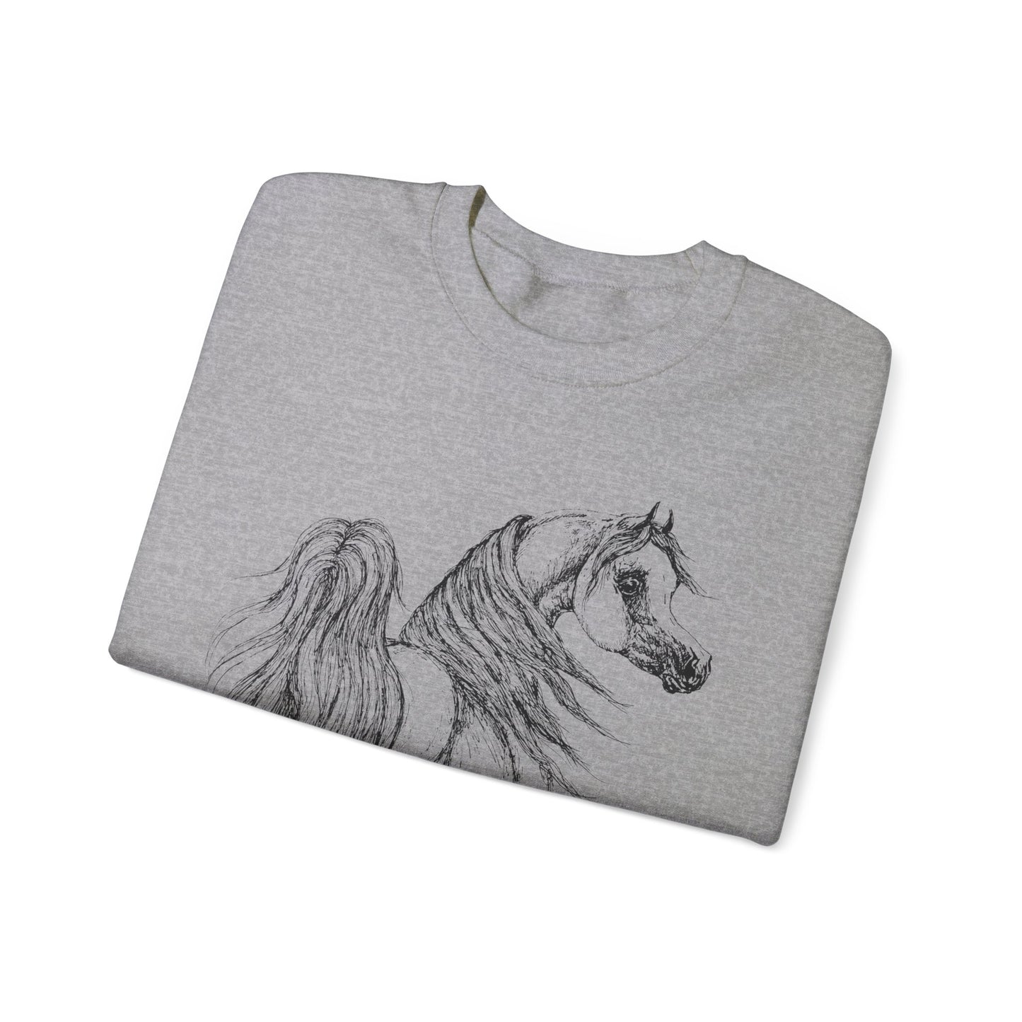 Arabian Horse drawing Horse Shirt Horse Art Unisex Heavy Blend Crewneck Sweatshirt