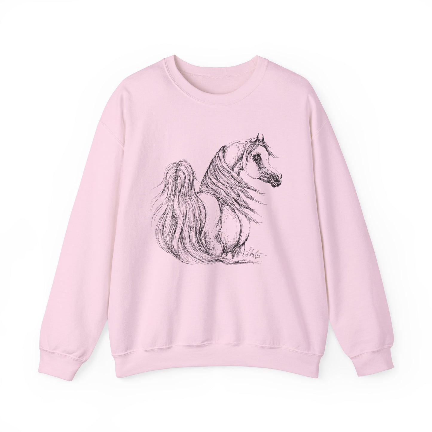 Arabian Horse drawing Horse Shirt Horse Art Unisex Heavy Blend Crewneck Sweatshirt