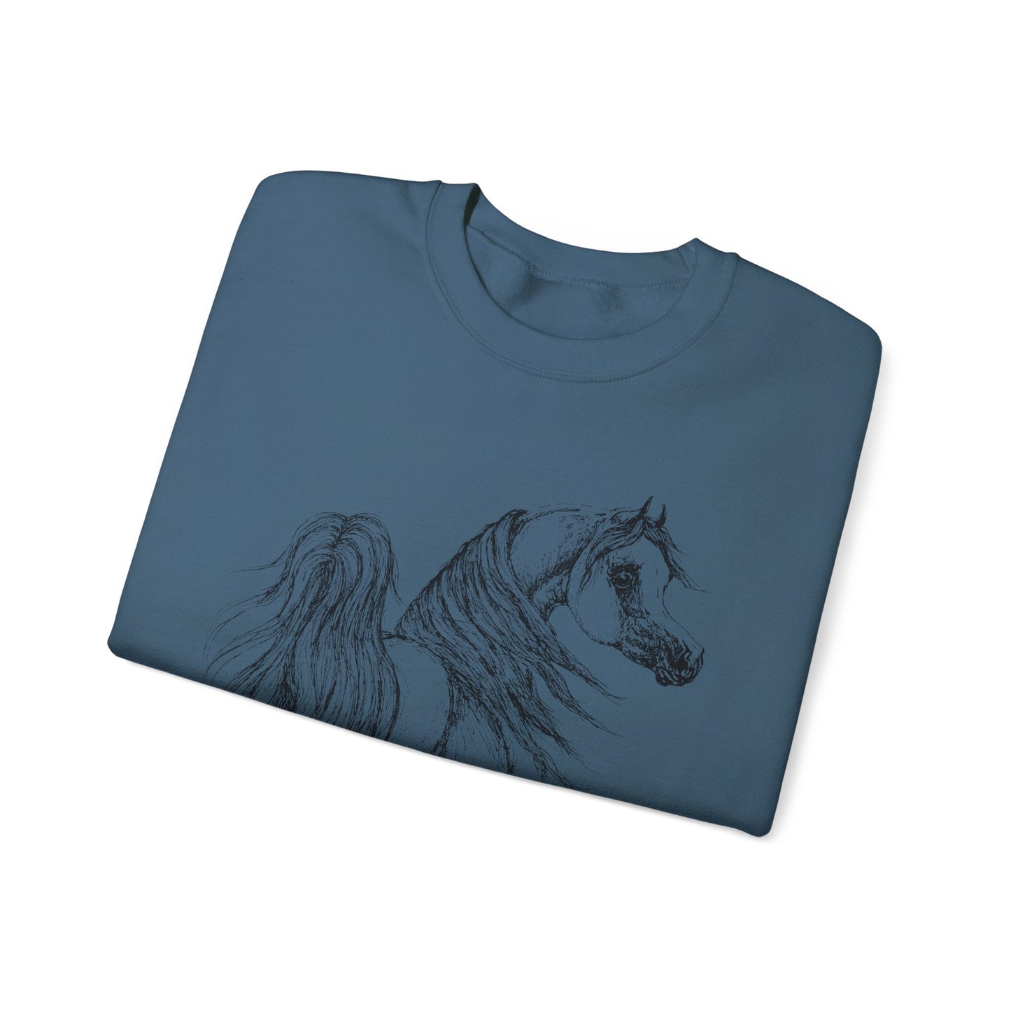 Arabian Horse drawing Horse Shirt Horse Art Unisex Heavy Blend Crewneck Sweatshirt