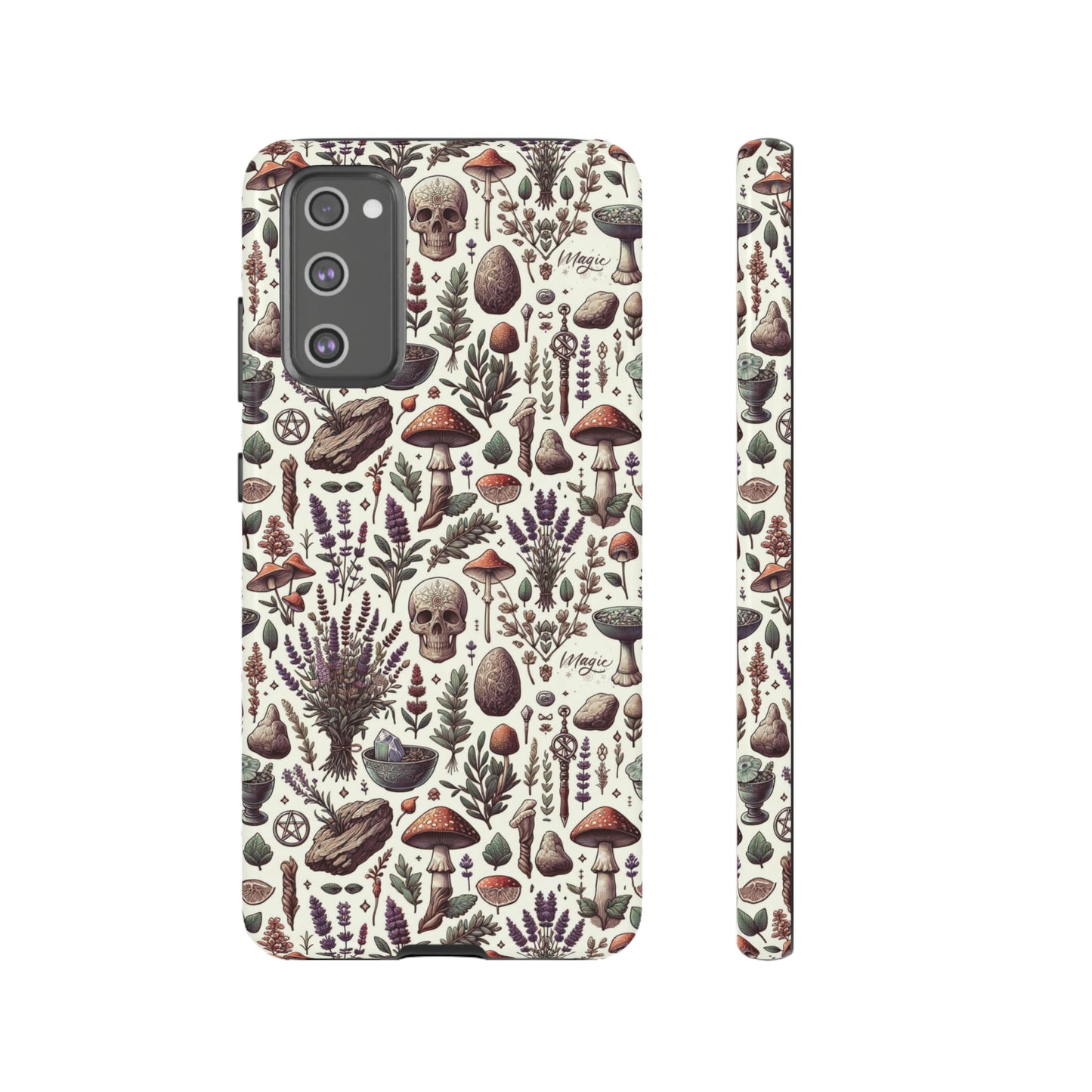 Witchcraft phone case Tough Cases iPhone 15, 14, 13, cell phone case custom phone case metaphysical herbs lavender wild mushrooms goblincore