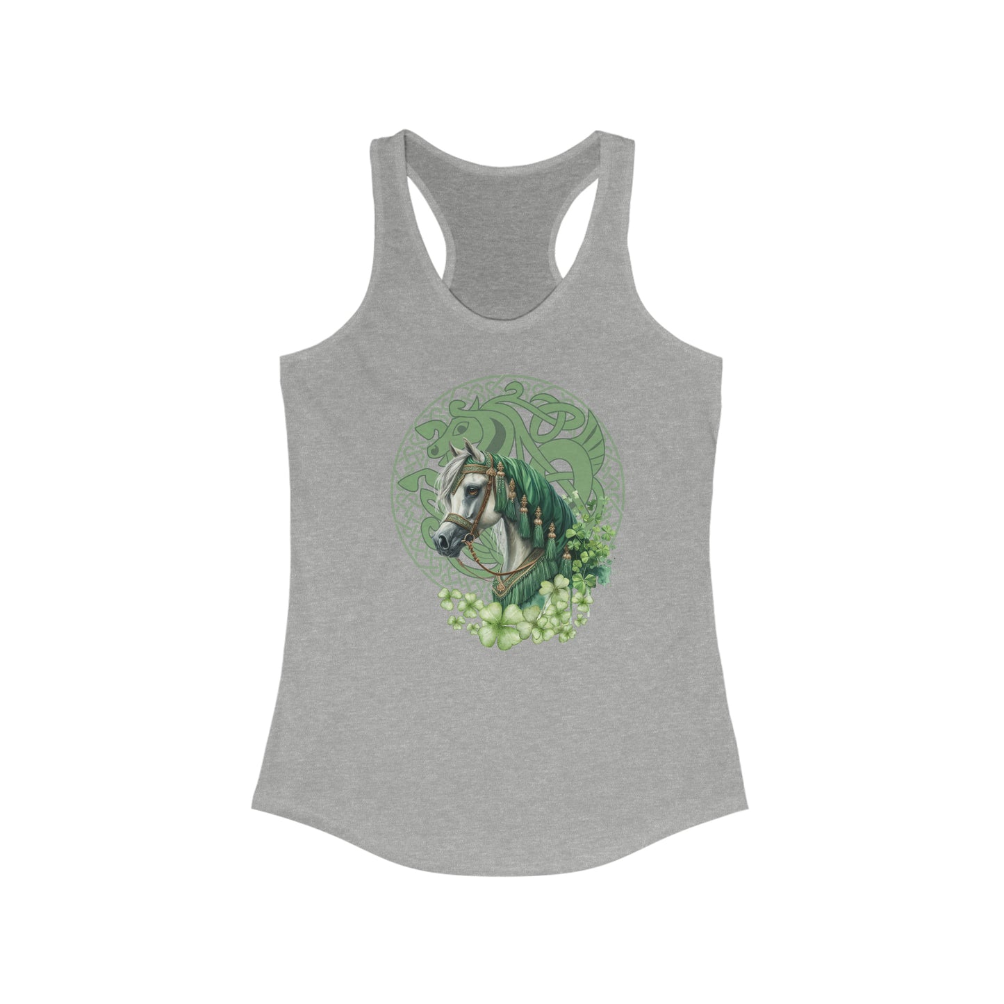 Saint Patricks Horse tank top dont get pinched luck of the Irish Celtic horse Fantasy Irish Wiccan Druid tank top women