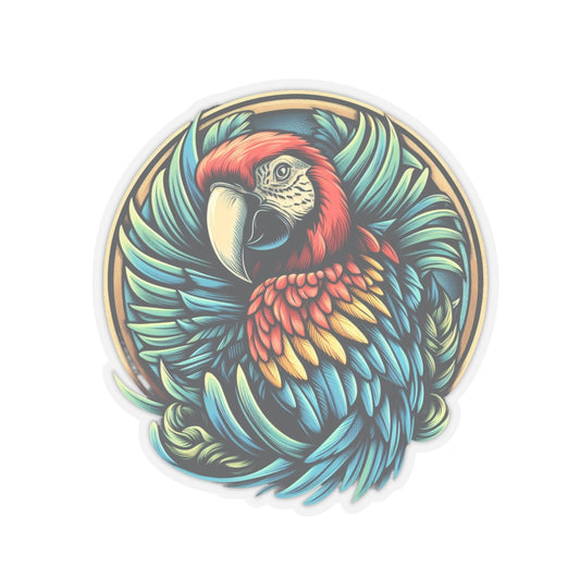 scarlet Macaw Sticker Kiss-Cut Sticker Single Sticker Bird Wildlife Tropical bird parrot painting parrot art wild rain forest Bird lover