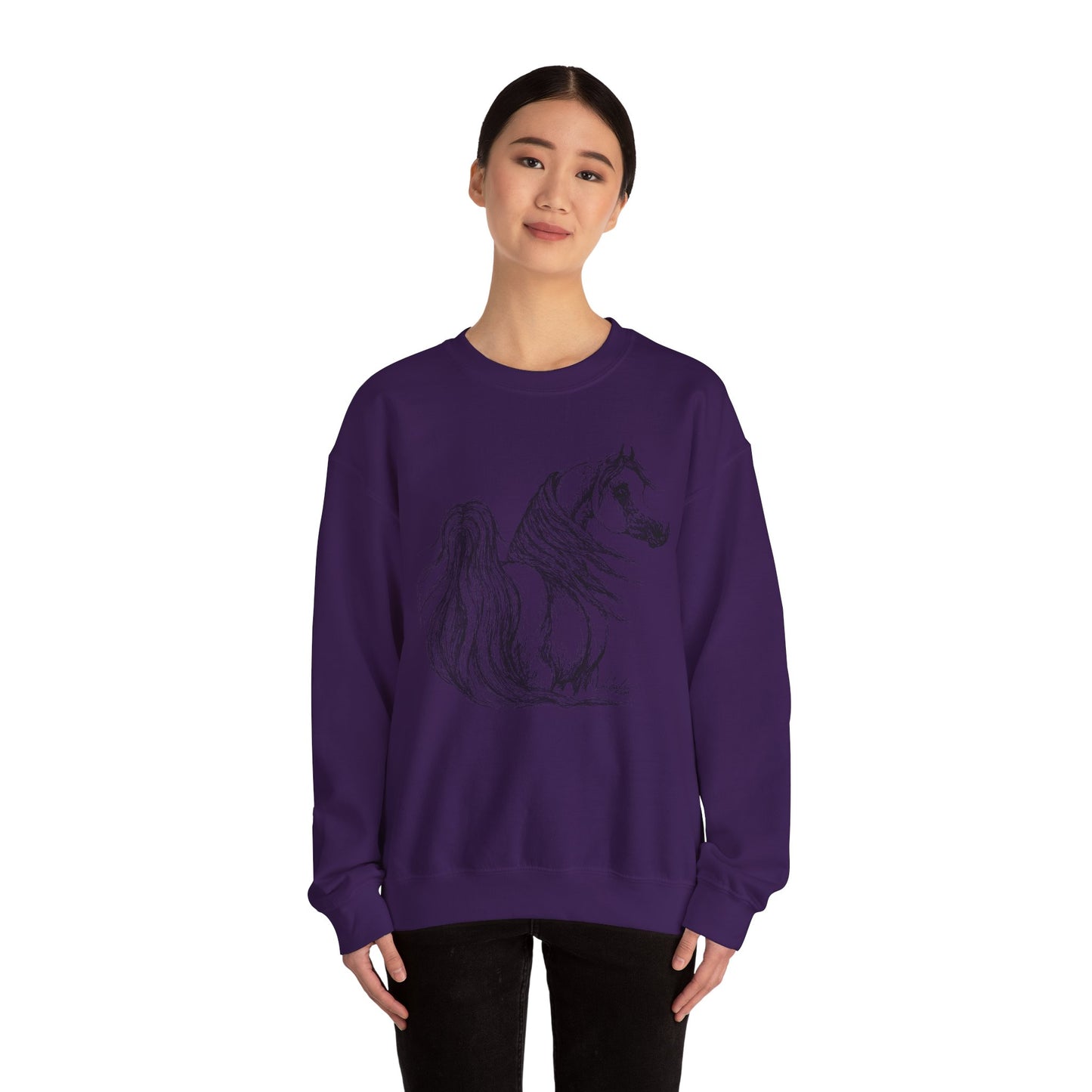 Arabian Horse drawing Horse Shirt Horse Art Unisex Heavy Blend Crewneck Sweatshirt