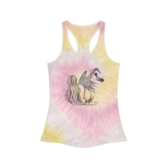 Arabian Horse drawing Tie Dye Racerback Tank Top Horse shirt horse girl equestrian fashion