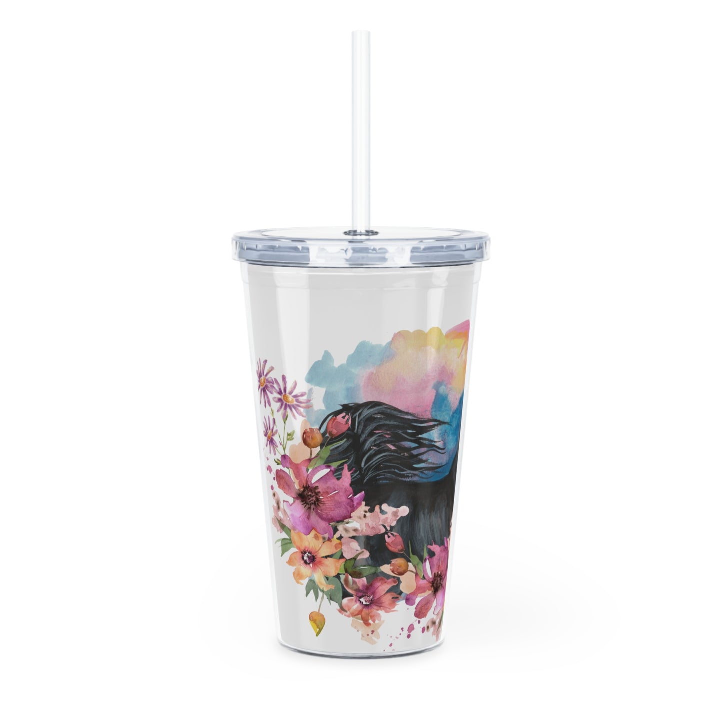 Plastic Tumbler with Straw