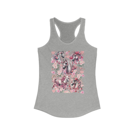 Valentines Day horse tank top roses Arabian horse tassels pink flowers fairycore Victorian romance romantic equestrian shirt