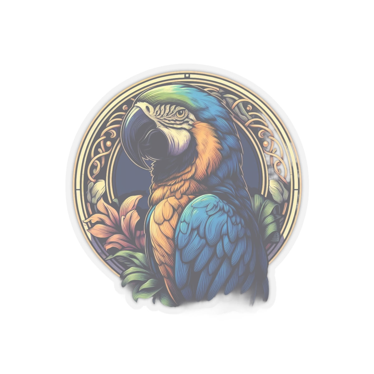 Macaw Parrot Sticker Kiss-Cut Sticker Single Sticker Bird Wildlife Tropical bird parrot painting parrot art wild rain forest Bird lover