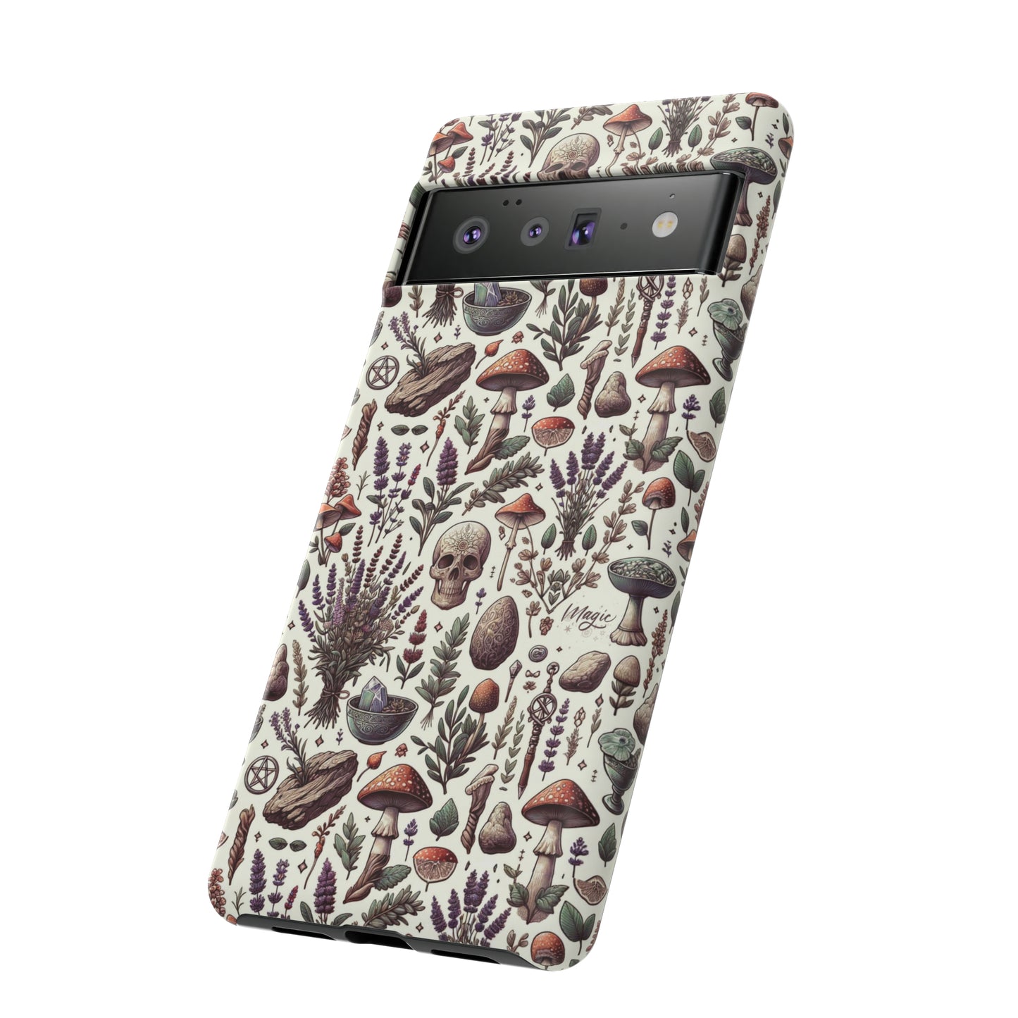 Witchcraft phone case Tough Cases iPhone 15, 14, 13, cell phone case custom phone case metaphysical herbs lavender wild mushrooms goblincore