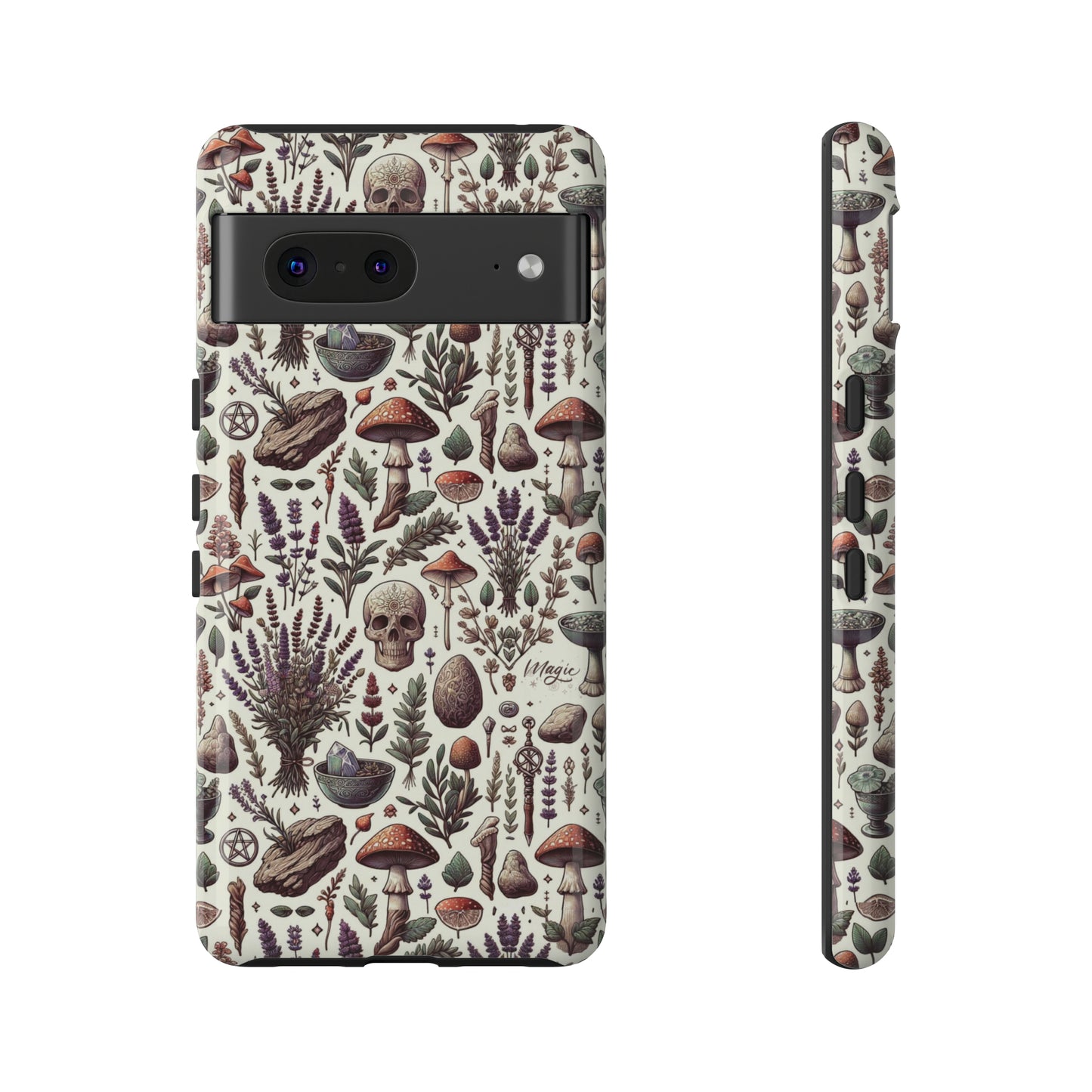 Witchcraft phone case Tough Cases iPhone 15, 14, 13, cell phone case custom phone case metaphysical herbs lavender wild mushrooms goblincore