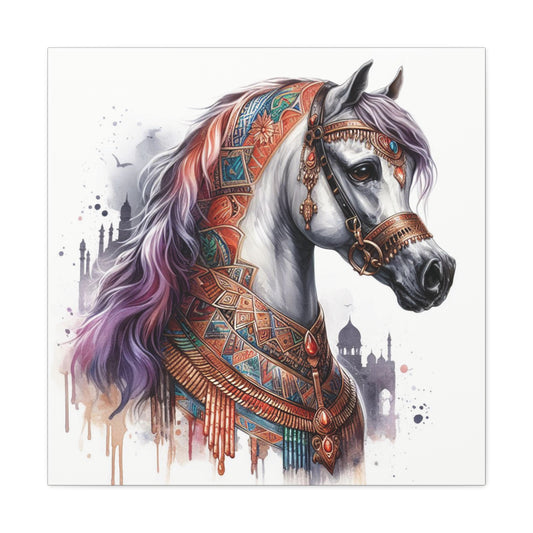 Horse Wall Art Gallery Wrapped Canvas Equestrian Farm House Cottagecore Fairycore Fantasy Art Horse Lover Horse owner Horse Equestrian Decor