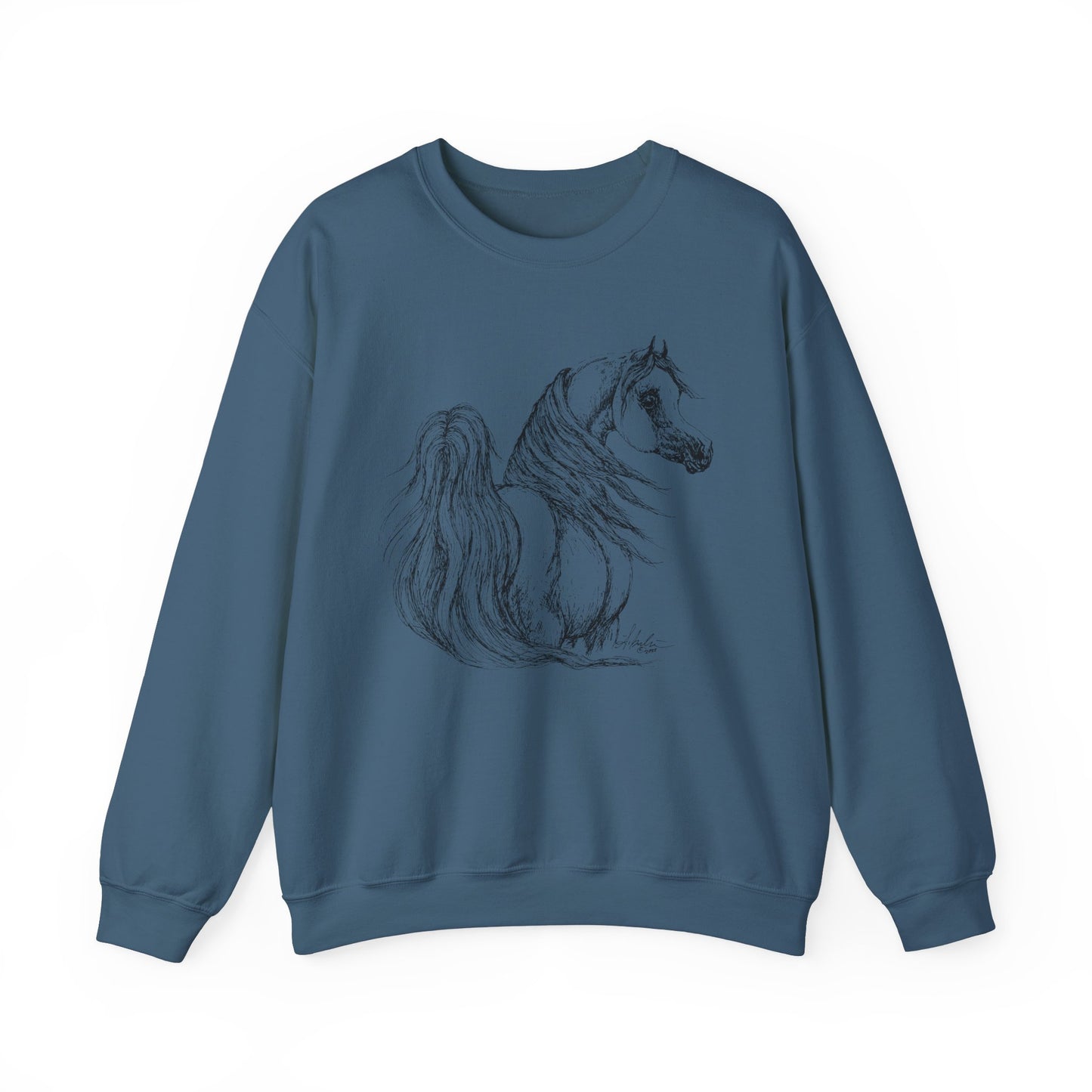 Arabian Horse drawing Horse Shirt Horse Art Unisex Heavy Blend Crewneck Sweatshirt