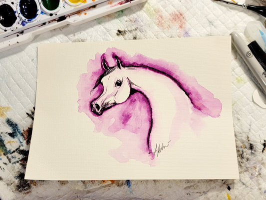 Original Arabian Horse watercolor painting