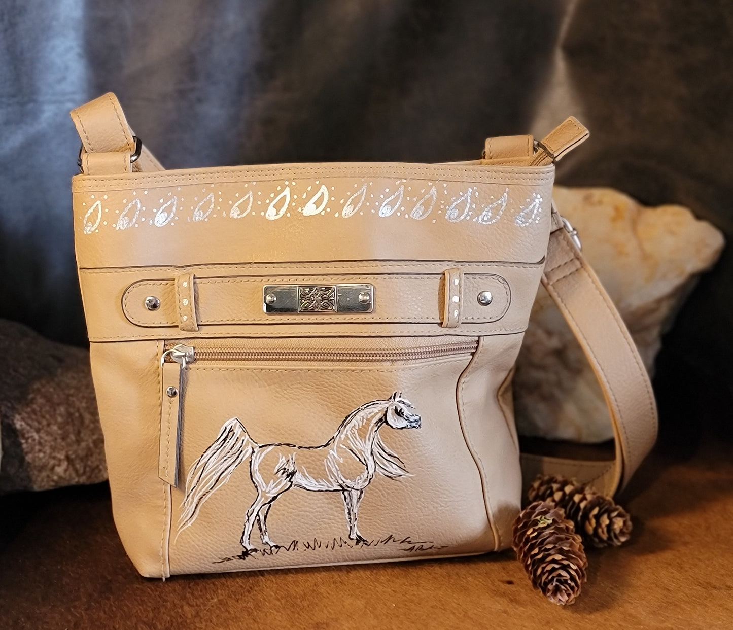 Hand painted Arabian horse  handbag