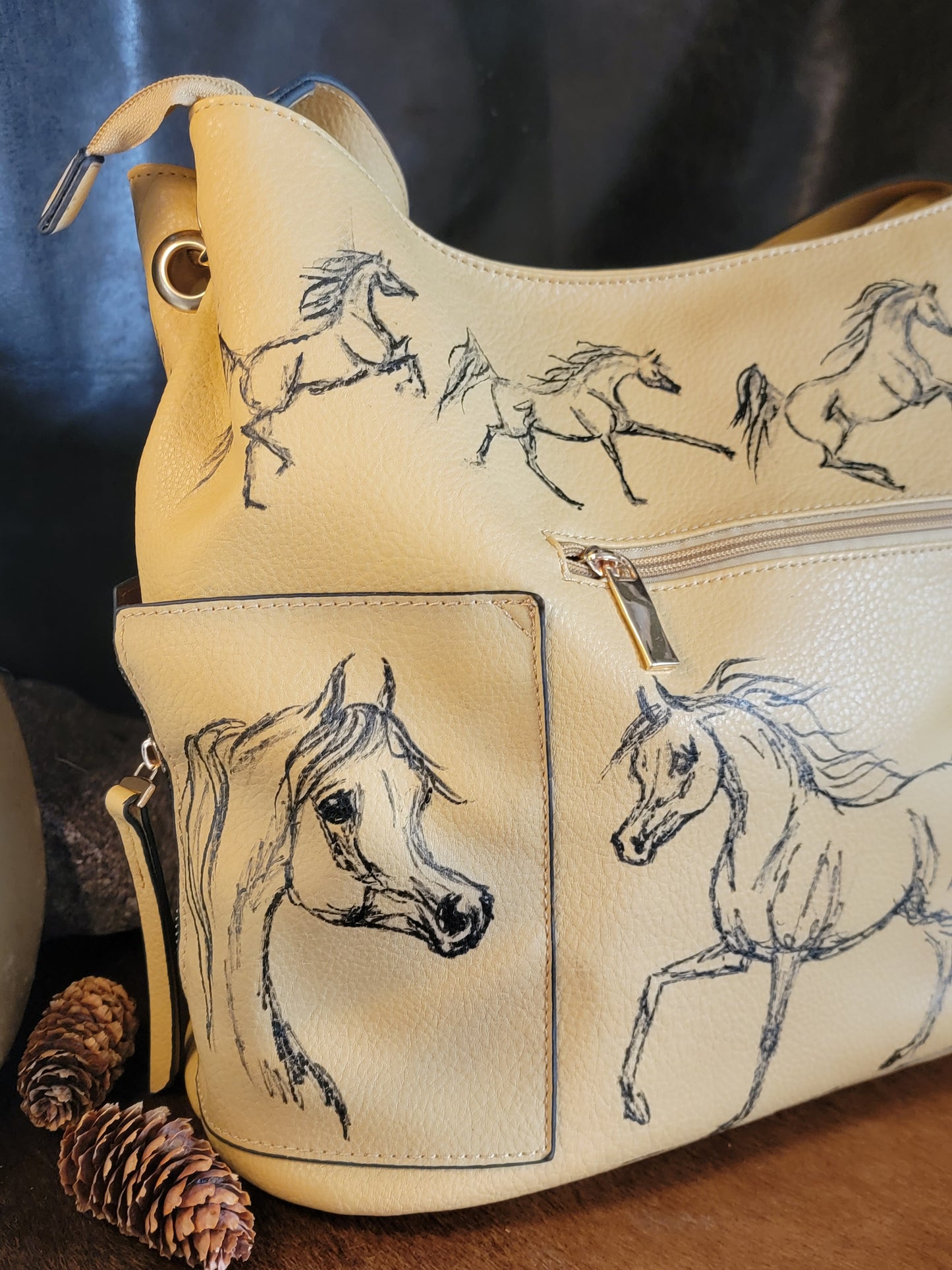 Hand painted Arabian horse tote bag