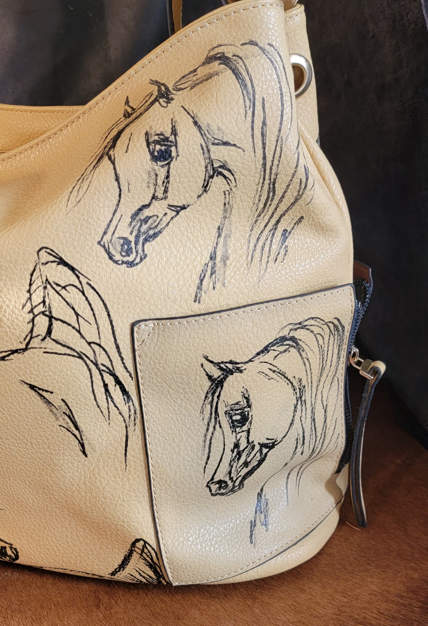 Hand painted Arabian horse tote bag