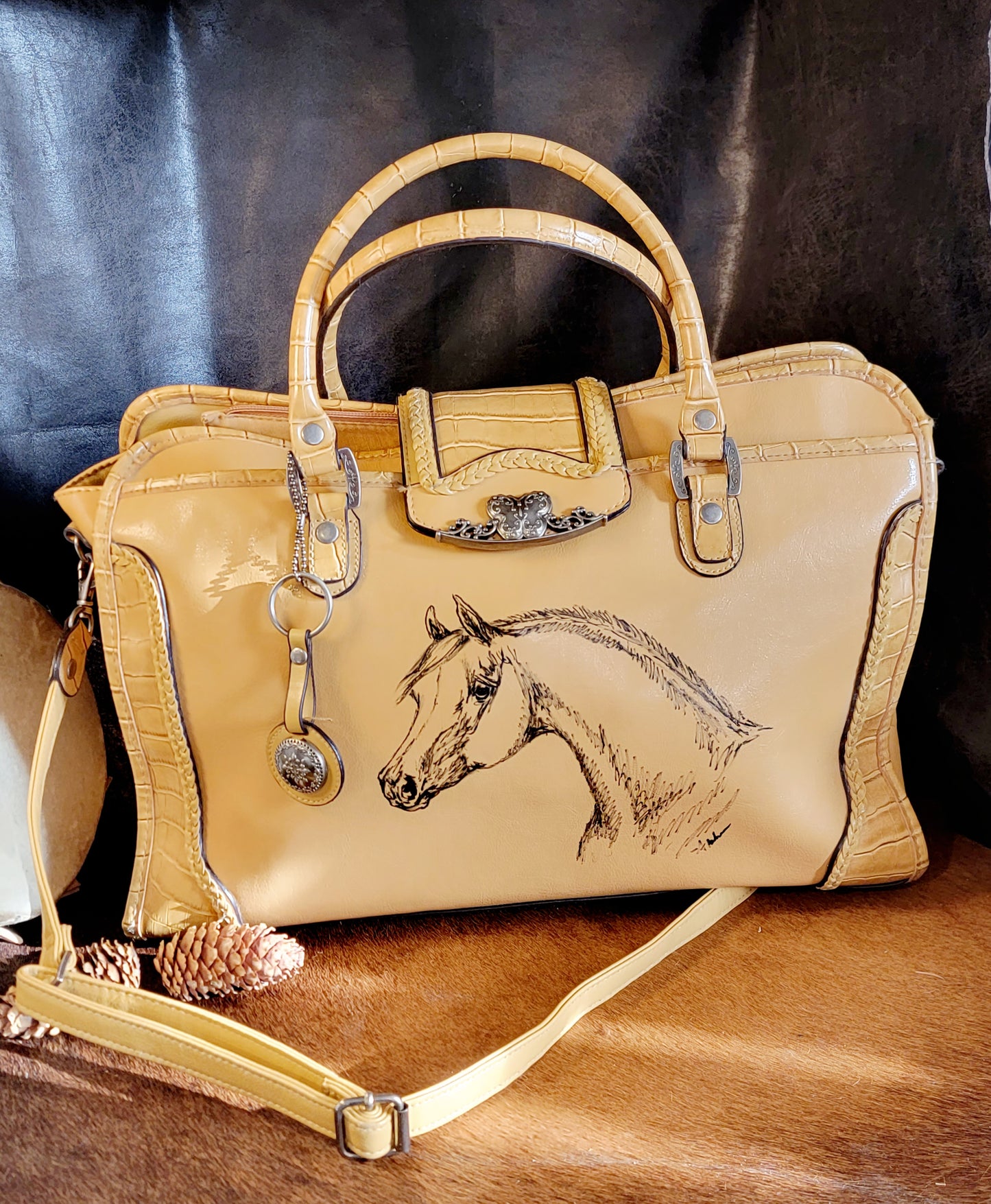 Hand Painted Horse Handbag