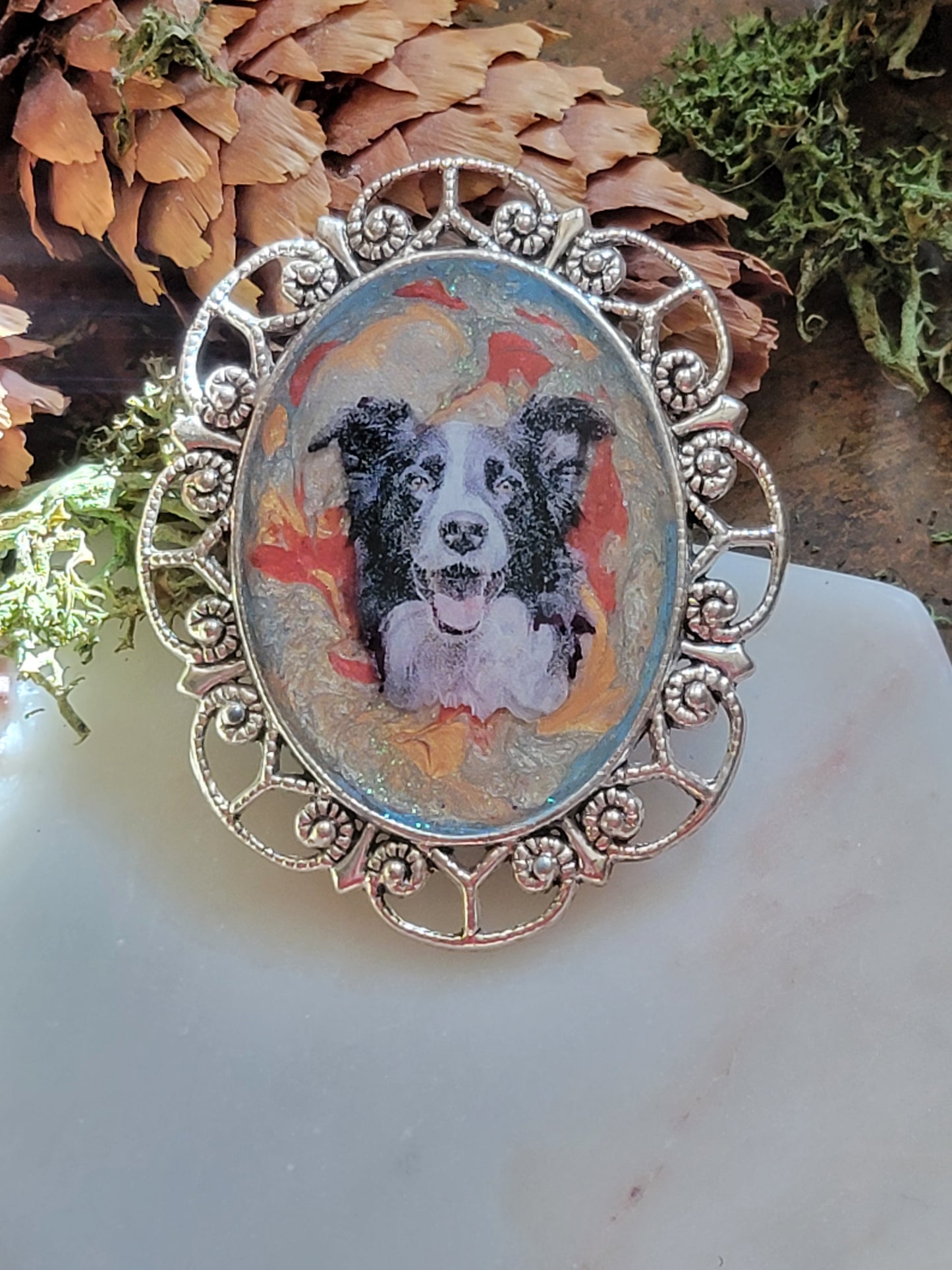 Border collie dog pendant