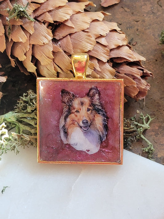 Shelty dog pendant