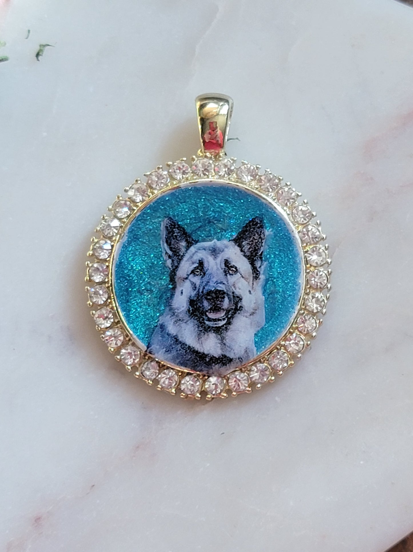 German Shepherd dog sparkle pendant