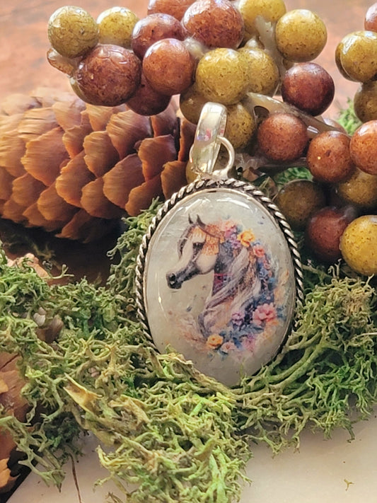 Arabian Horse moonstone pendant