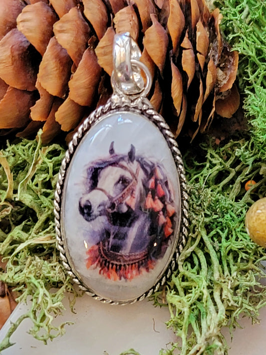 Arabian Horse Moonstone pendant