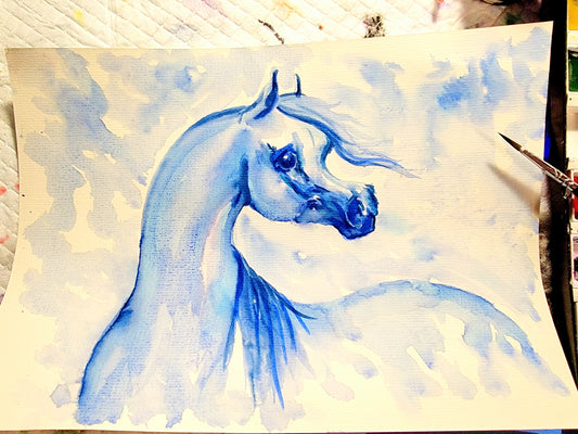 Arabian Horse Watercolor Painting