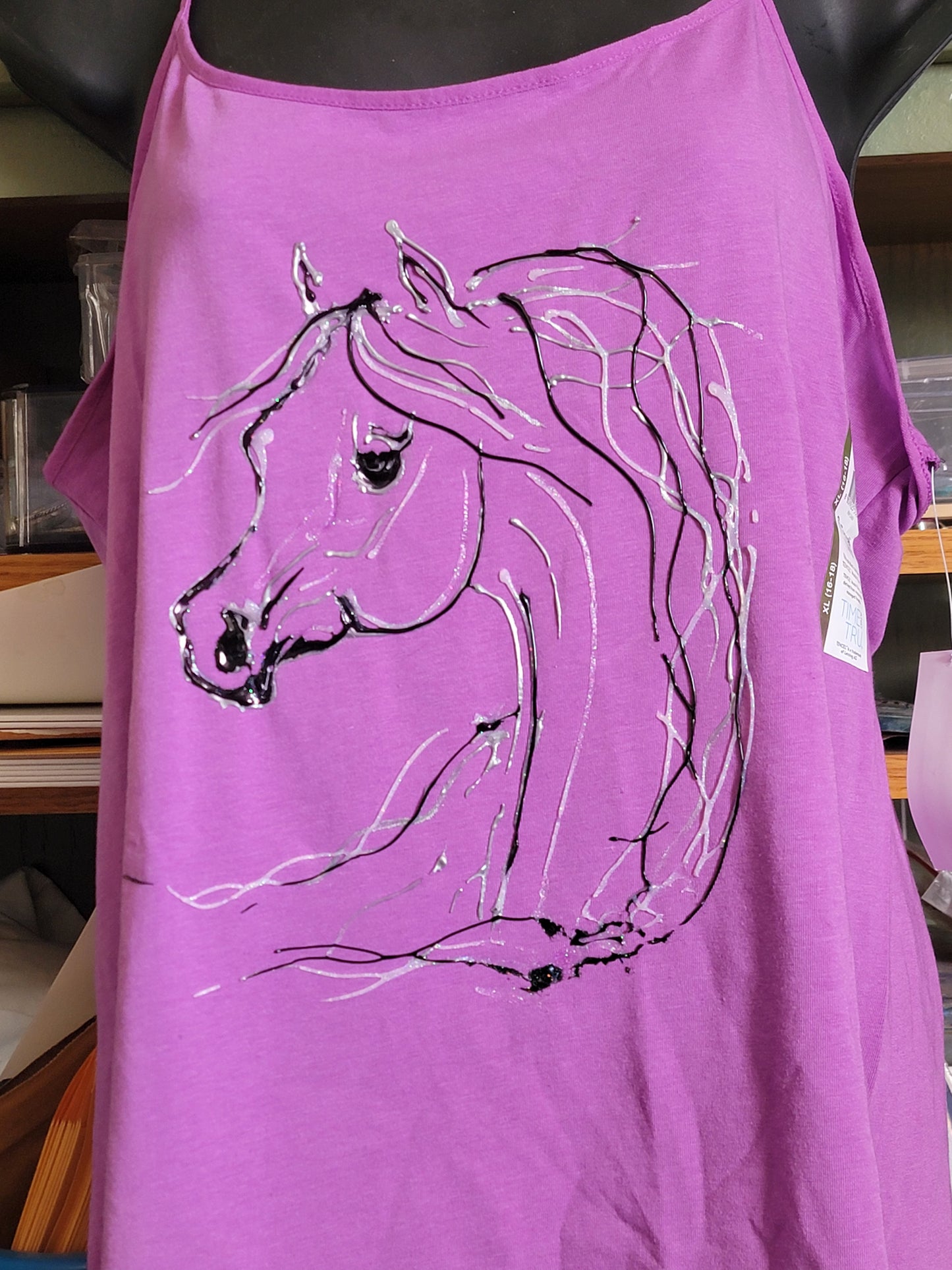 Arabian Horse hand painted tank xl