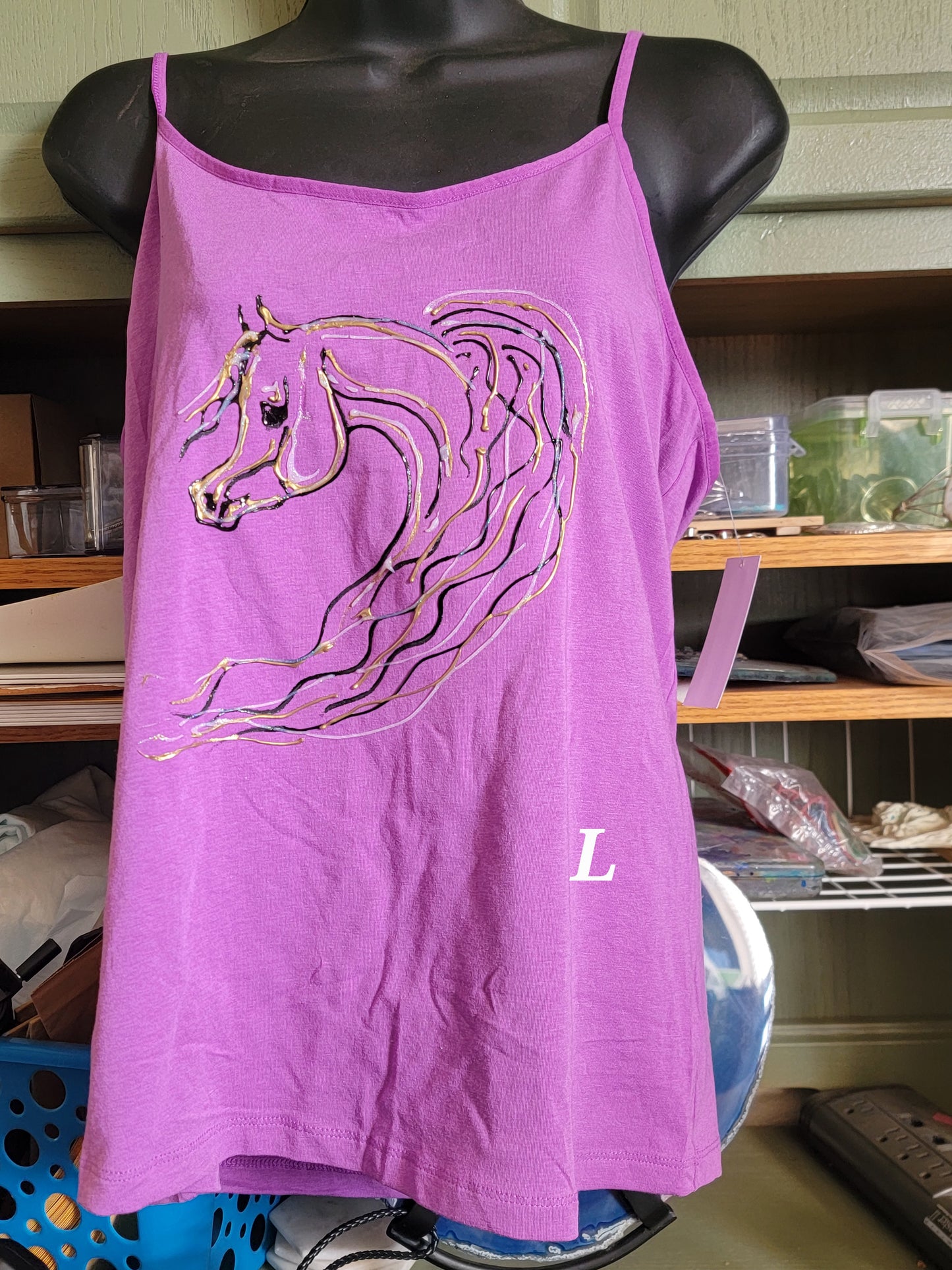 Hand painted Arabian horse tank top,