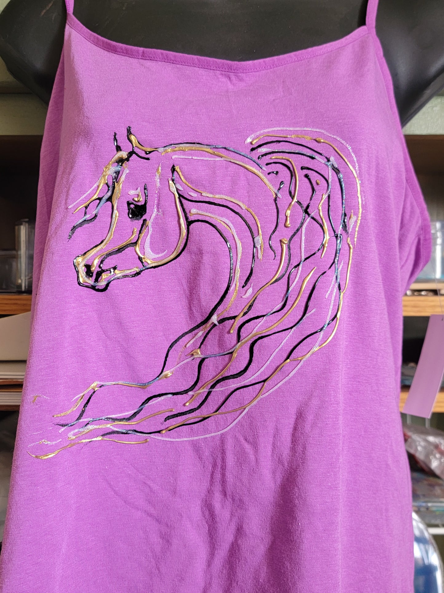 Hand painted Arabian horse tank top,