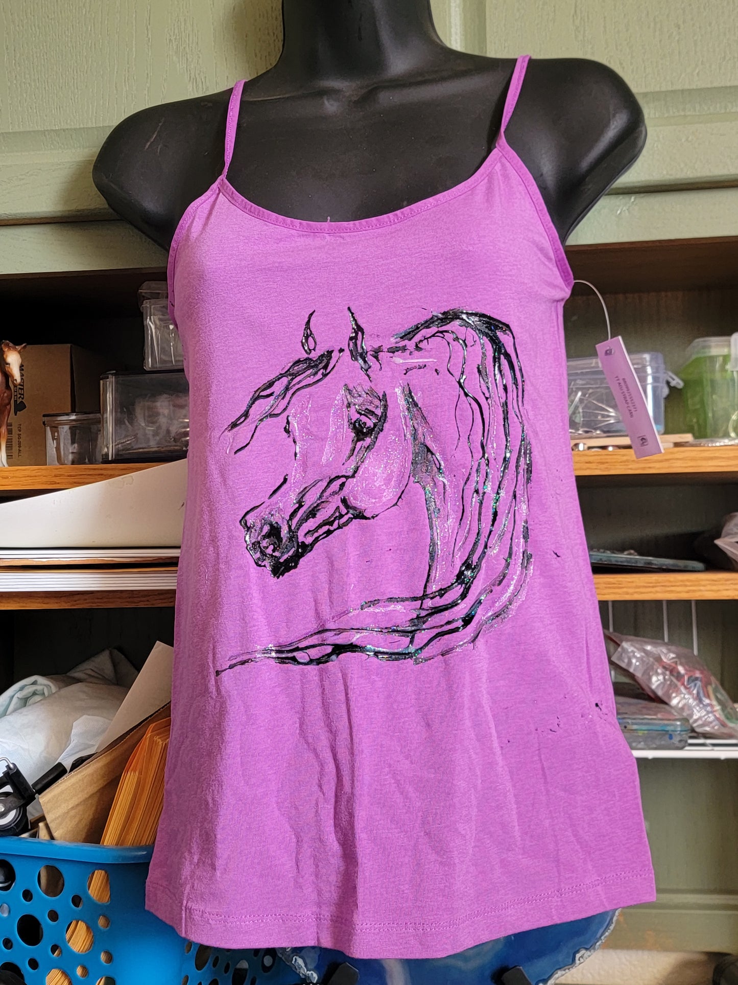 Hand Painted Purple Arabian Horse tank